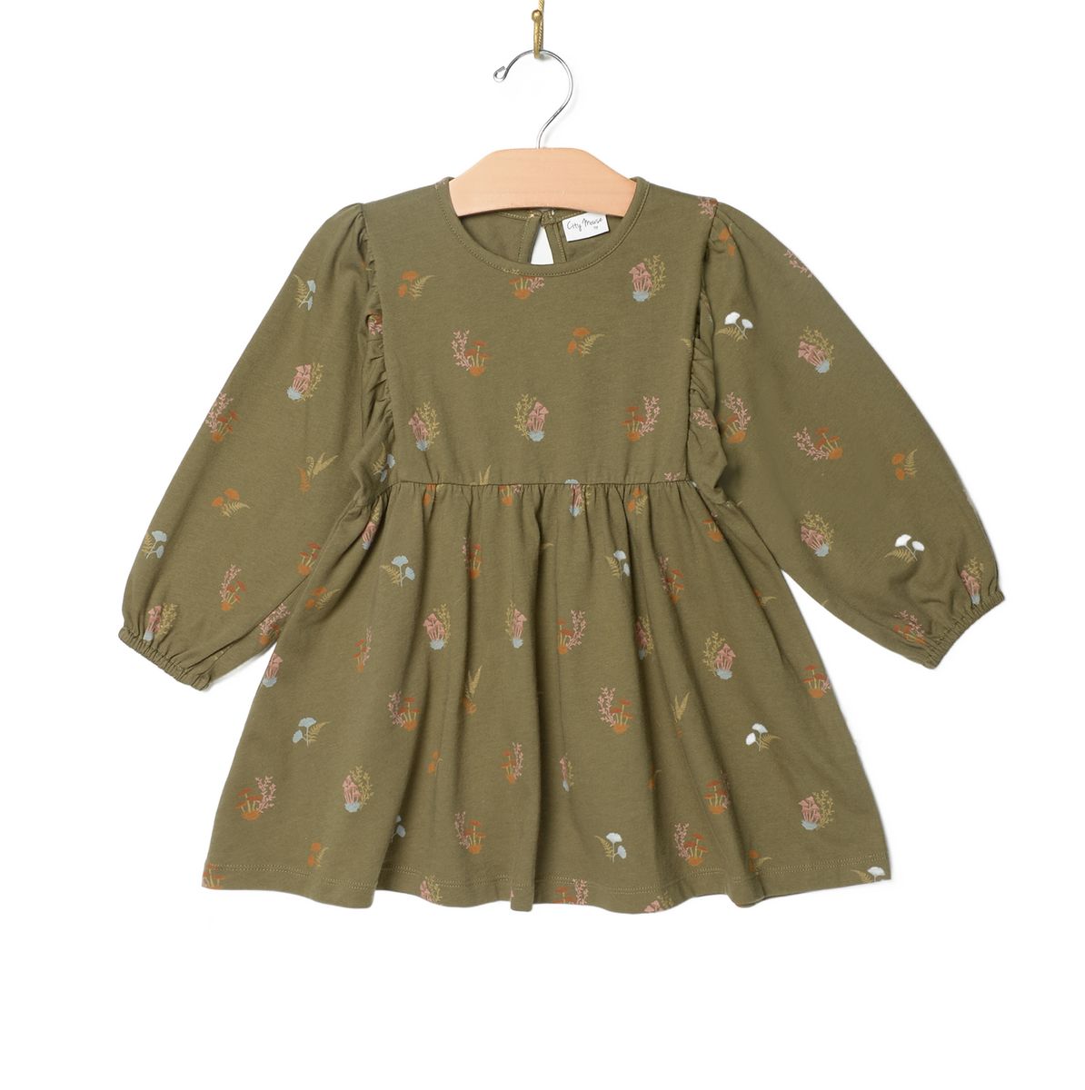 Puff Sleeve Dress- Lichen Mushrooms