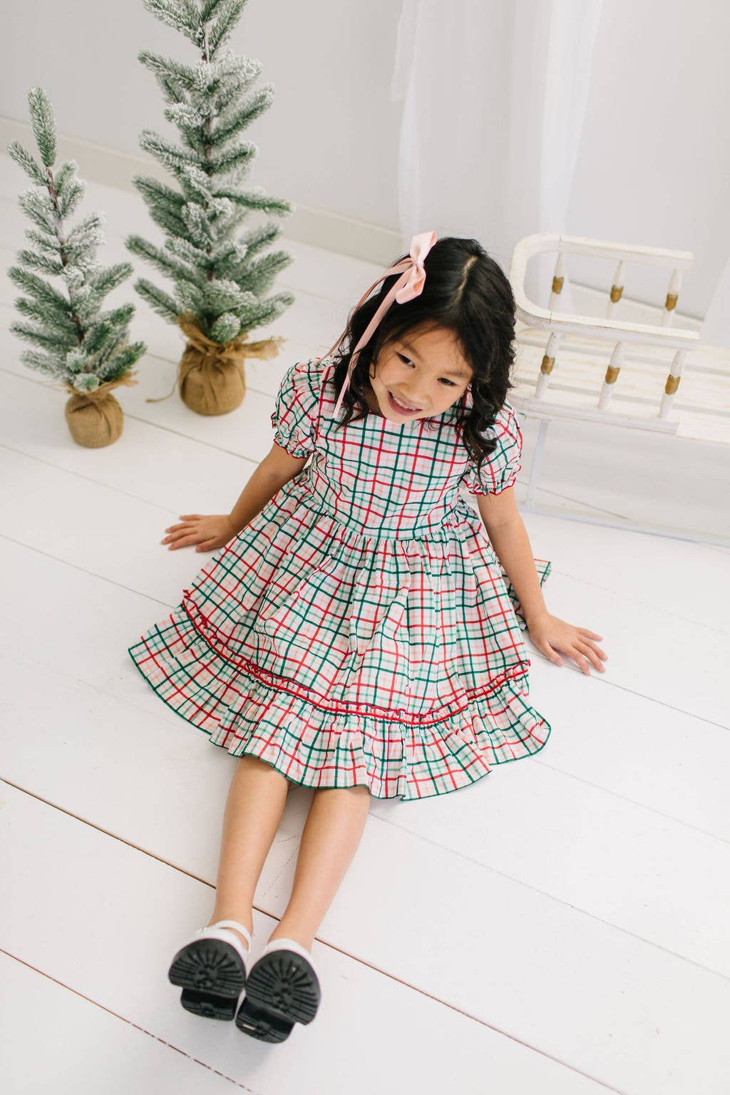 Aura Poplin Dress- Holiday Plaid