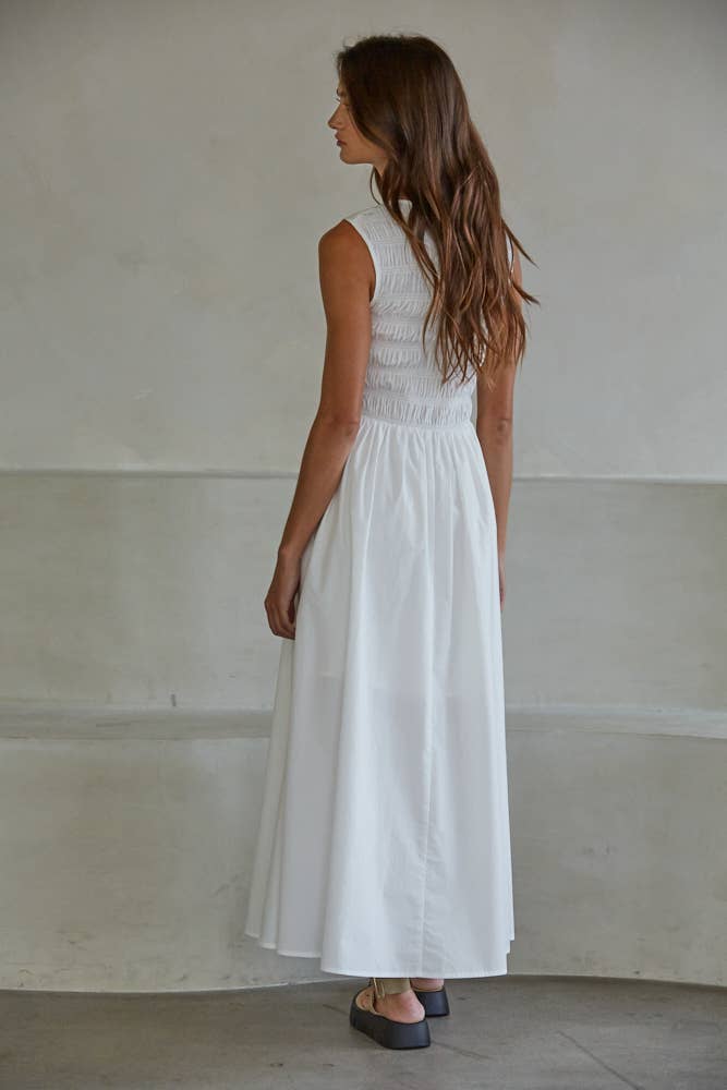 Square Neck Smocked Dress