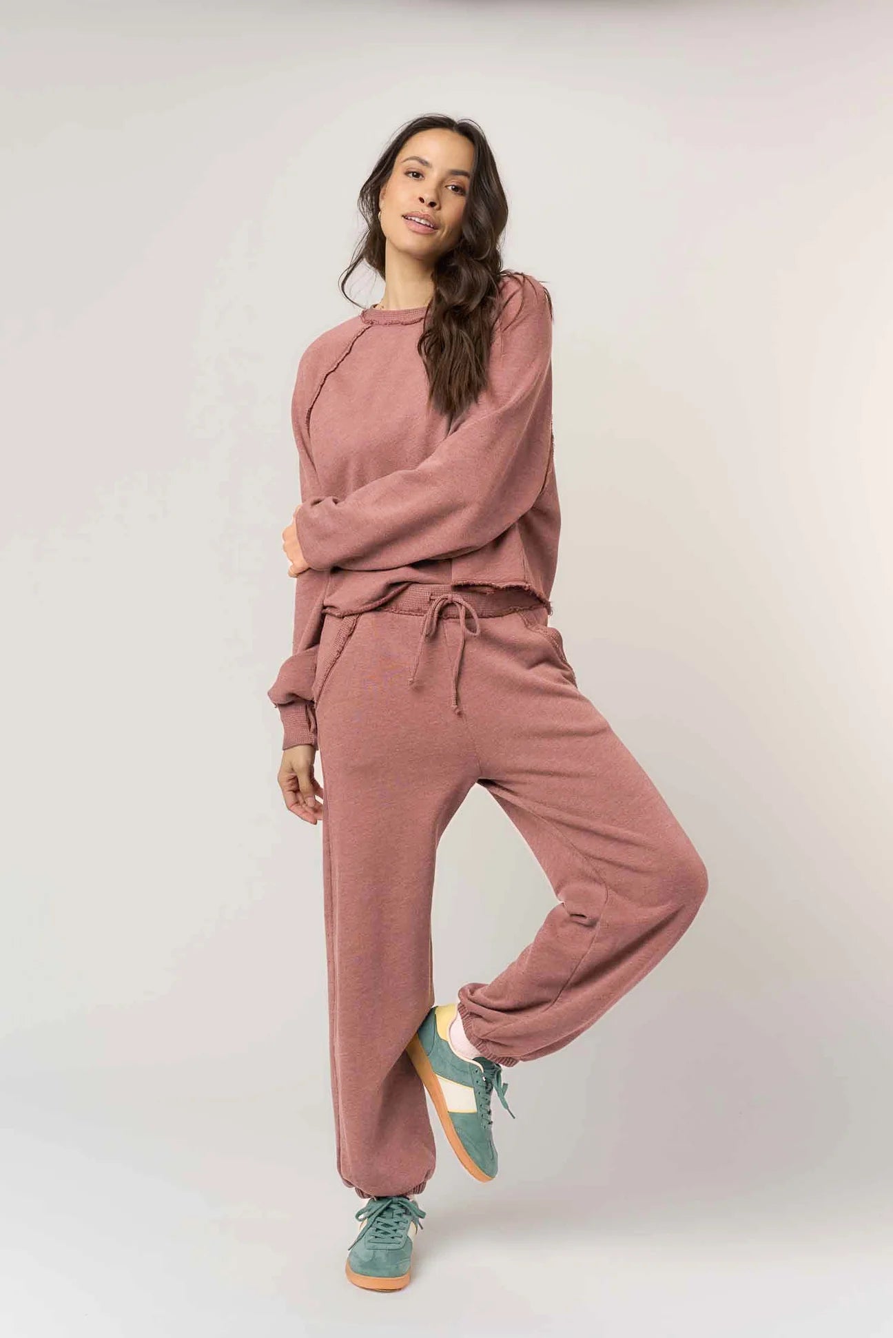 Paris Raglan Sweatshirt- Rose Taupe