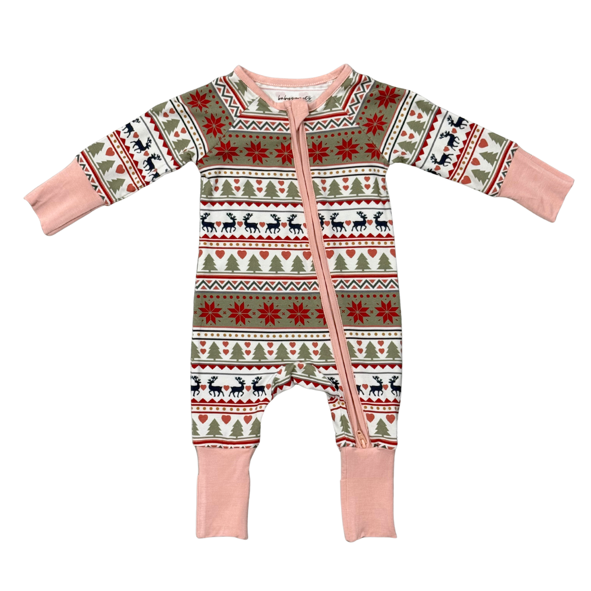 Bamboo Zip Romper- Fair Isle