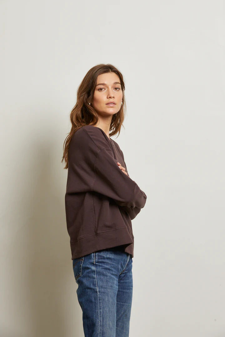 Tyler French Terry Pullover Sweatshirt- Cocoa