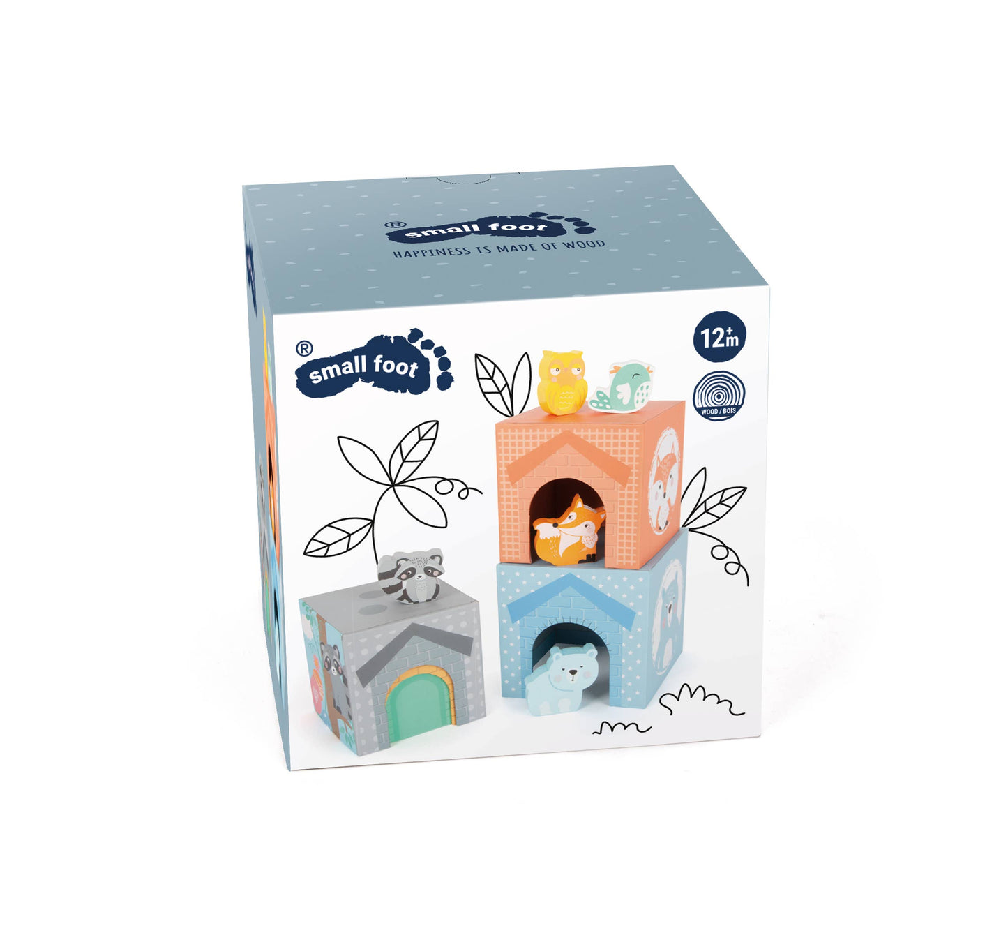 Small Foot Wooden Toys Pastel Animals Stacking Tower