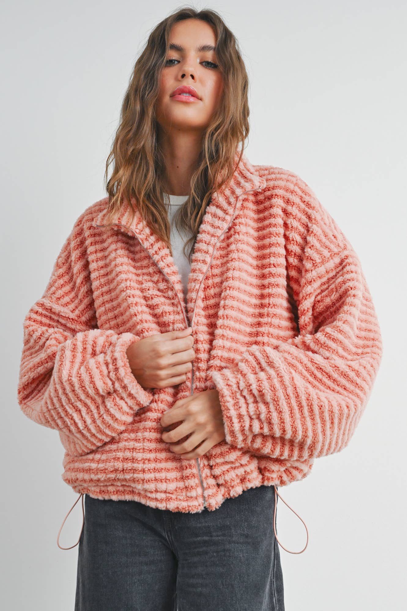 Fall Collared Puffer Jacket - Terracotta