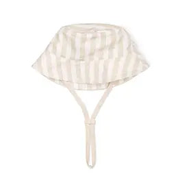 Organic Bucket Sun Hat - Beige Stripes - Lulie
