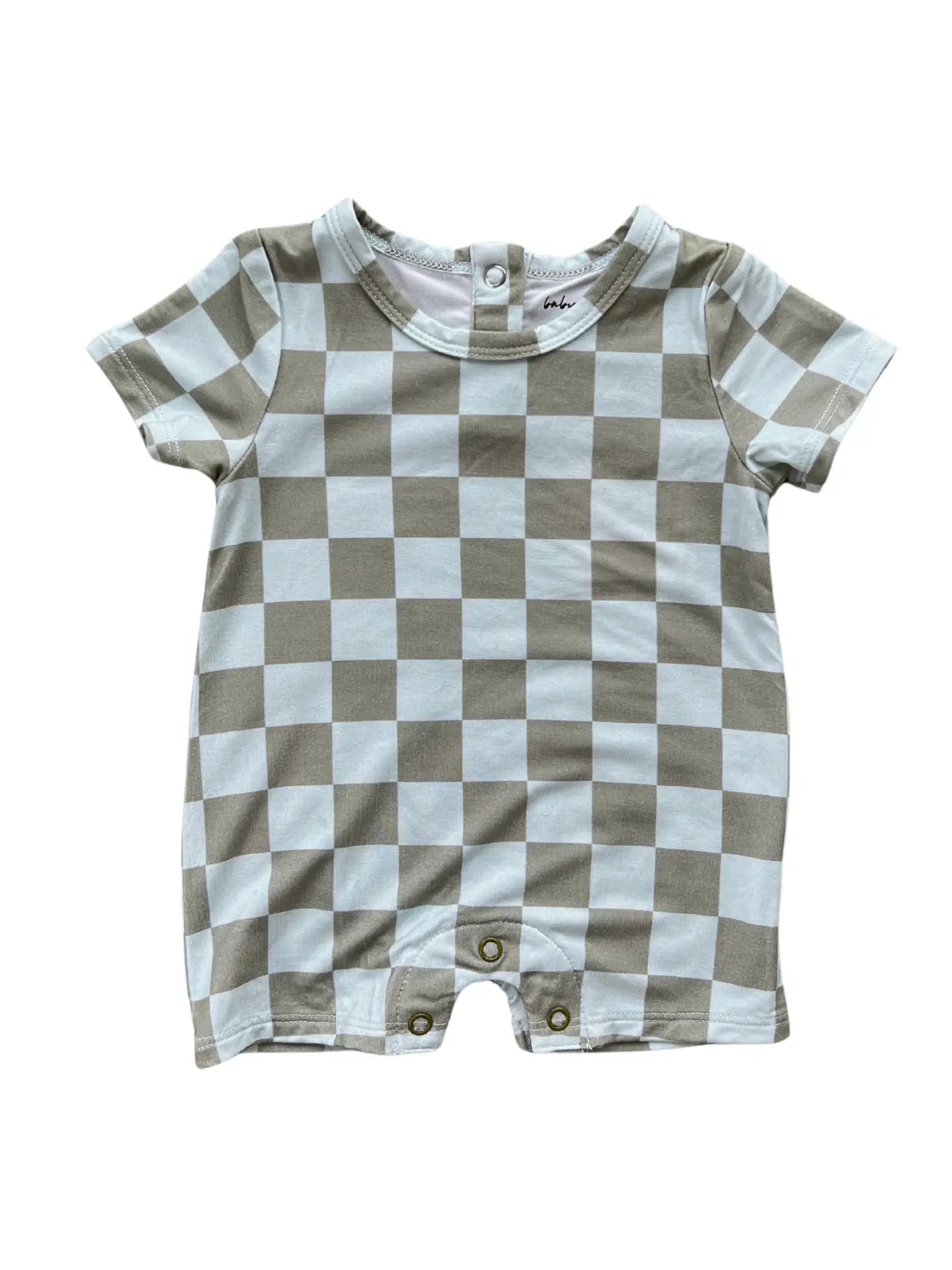 Baby Tee Romper- Checker
