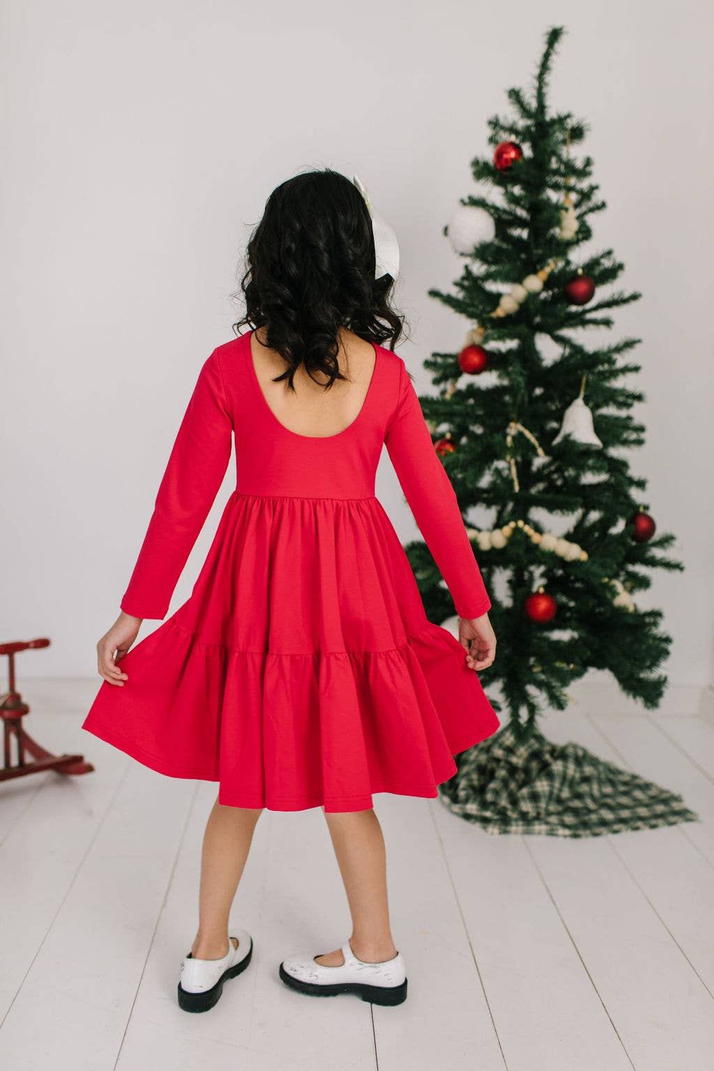 Gwendolyn Ruffle Dress- Scarlet