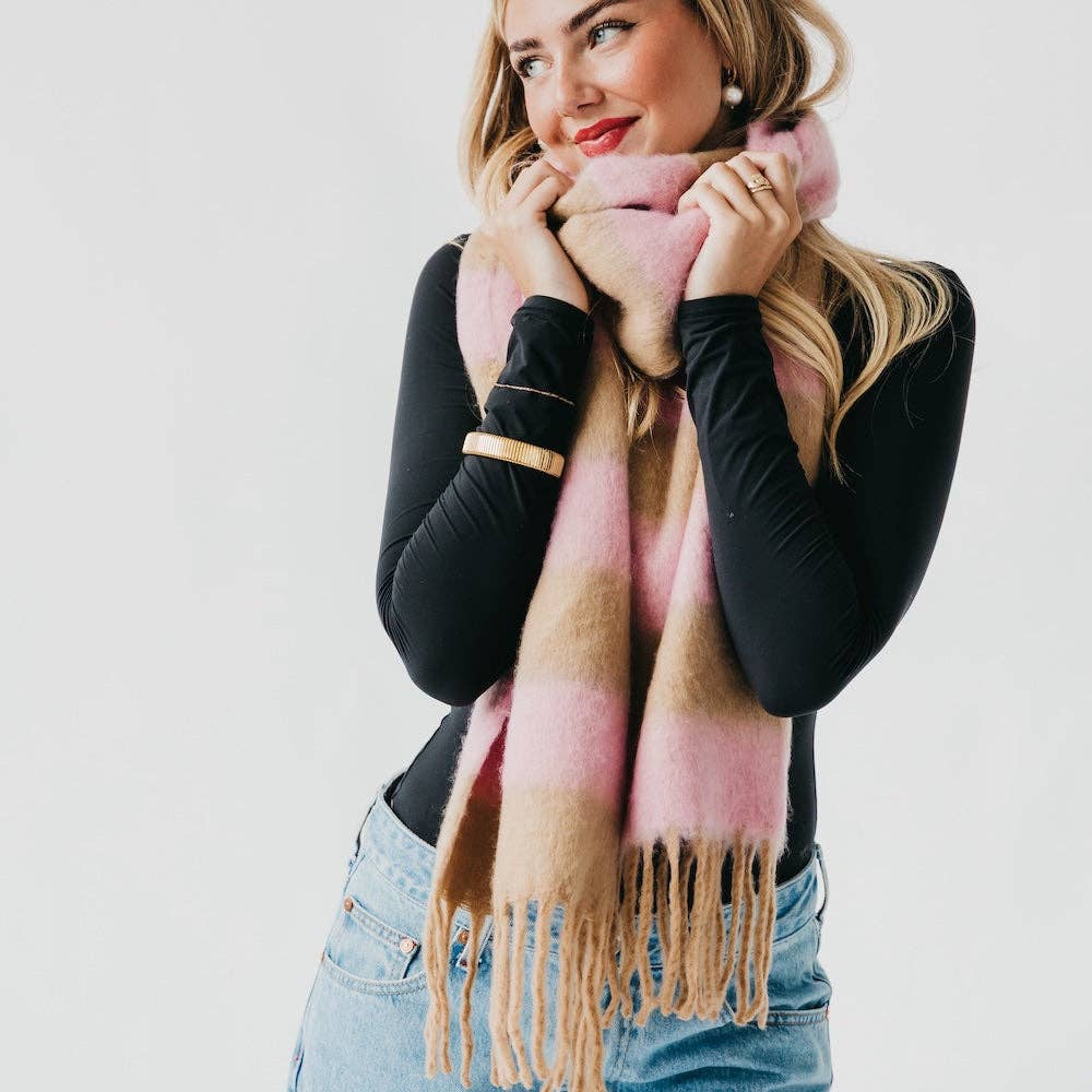Stevie Striped Tassel Scarf