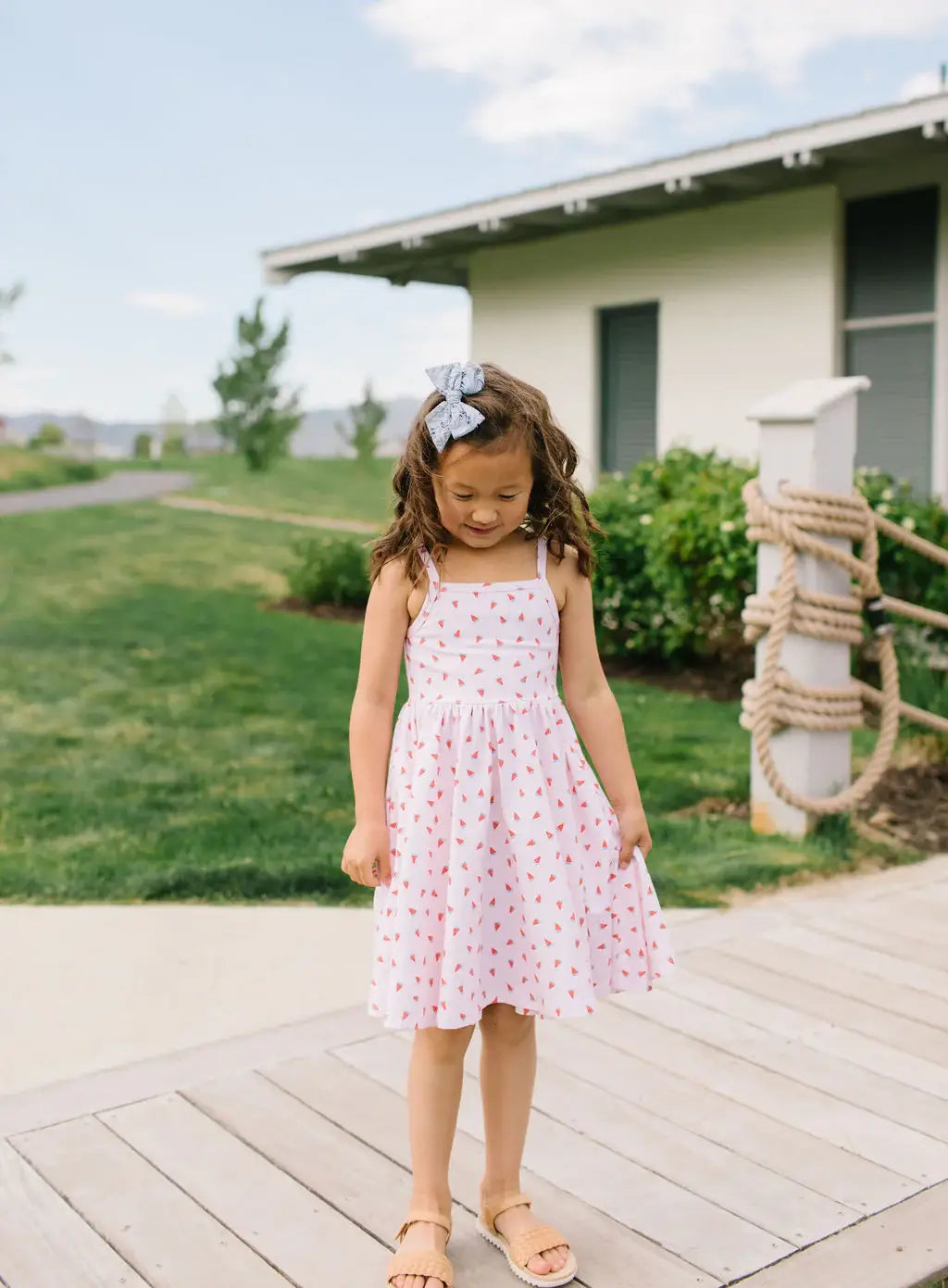 Camila Dress in Watermelon | Girls Twirl Dress