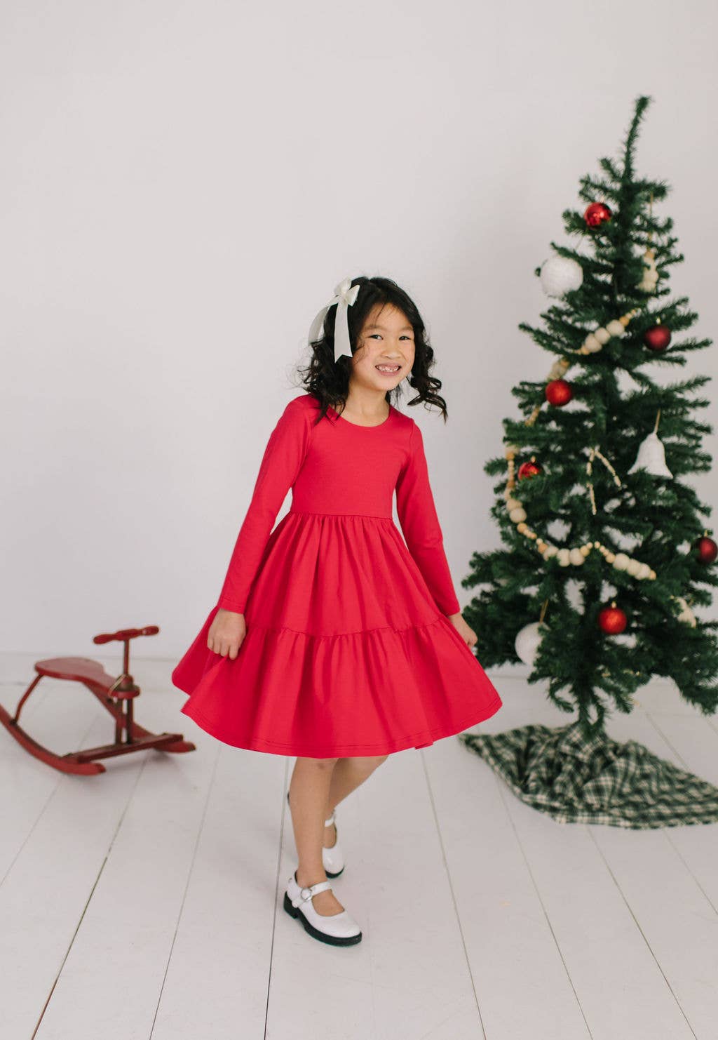 Gwendolyn Ruffle Dress- Scarlet