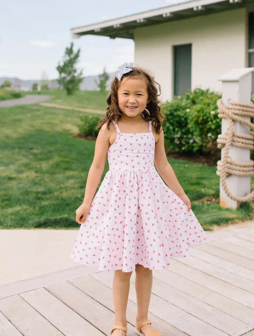 Camila Dress in Watermelon | Girls Twirl Dress