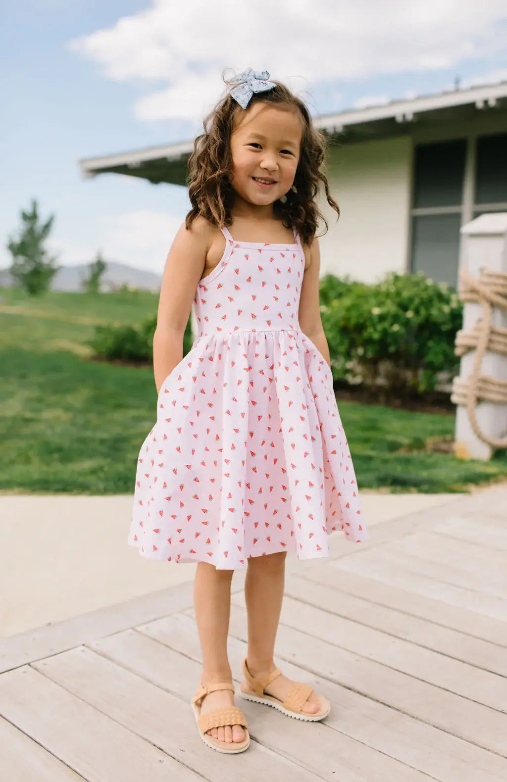 Camila Dress in Watermelon | Girls Twirl Dress