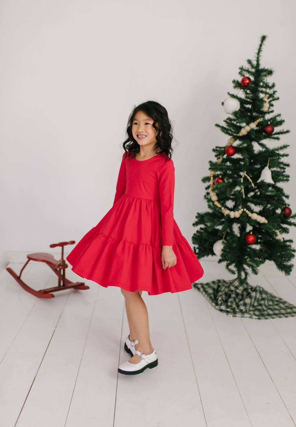 Gwendolyn Ruffle Dress- Scarlet