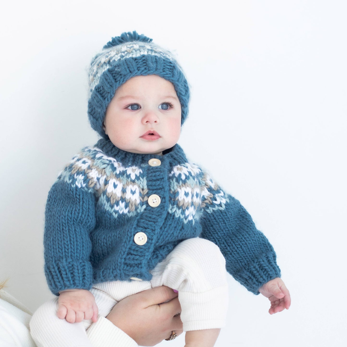 Fairisle Slate Cardigan Sweater for Baby & Toddler