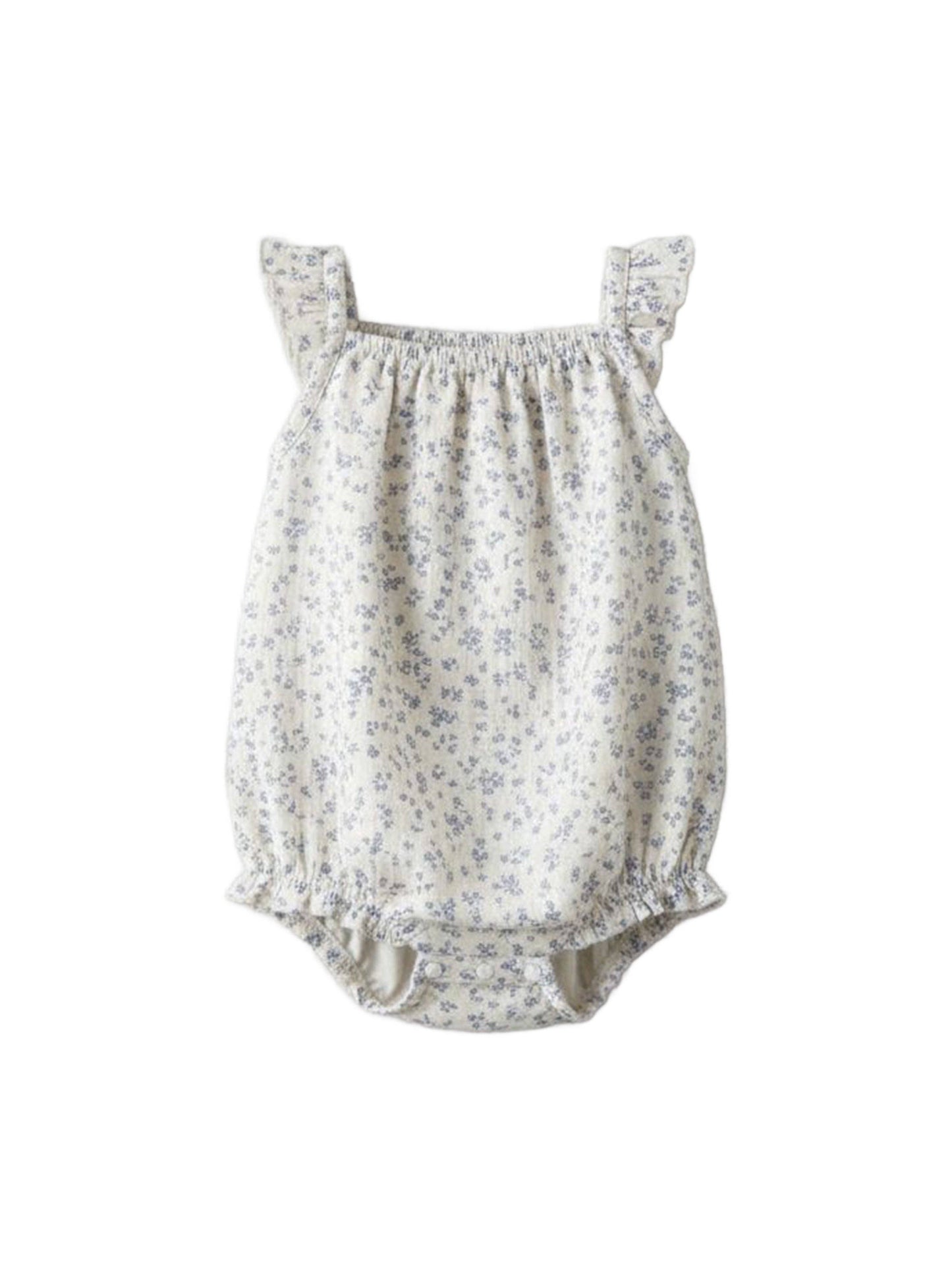 Sandra Muslin Tank Bubble Romper - Rosebay Floral / Coconut + Sea
