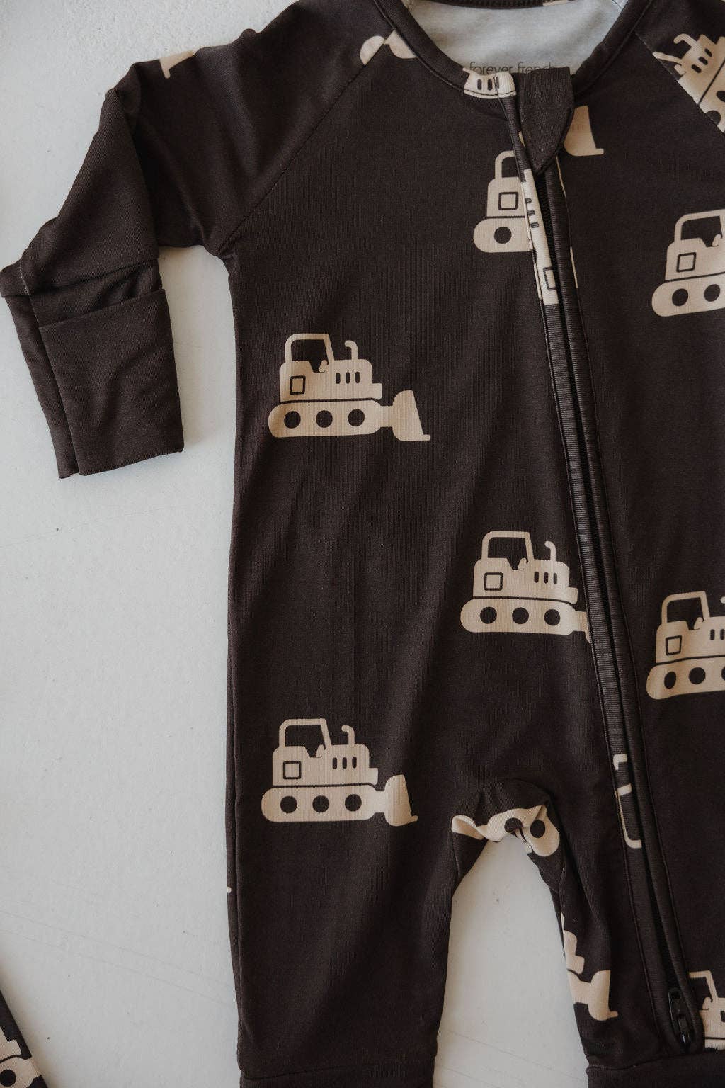 Bamboo Zip Pajamas- Bulldozer
