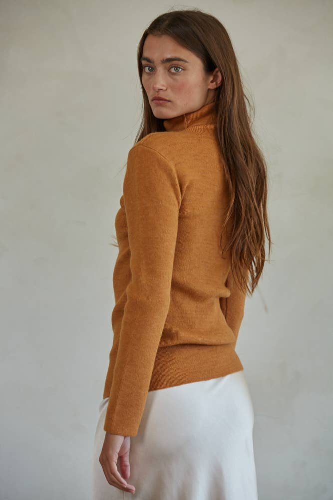 Knit Sweater Turtle Neck- Camel