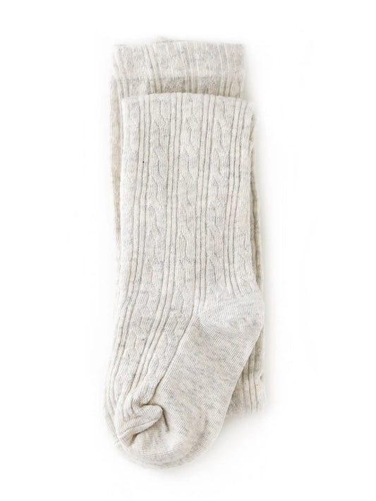 Heathered Ivory Cable Knit Tights - Lulie