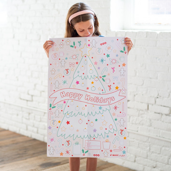 Holiday Seek N' Find Sticker Poster - Festive Kids Activity