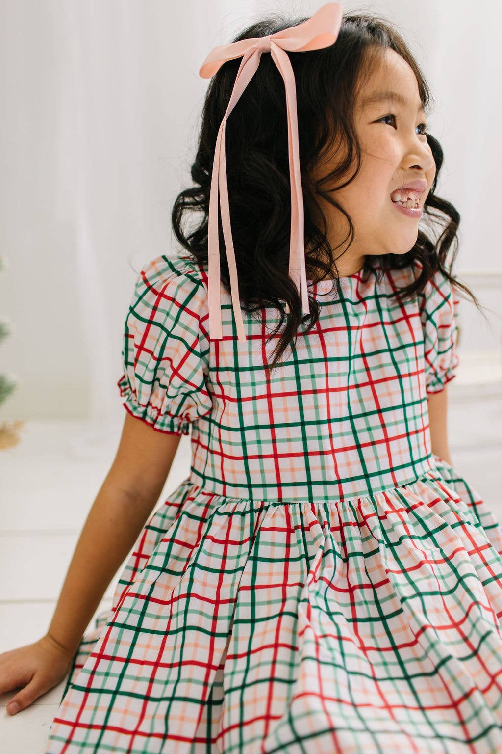 Aura Poplin Dress- Holiday Plaid