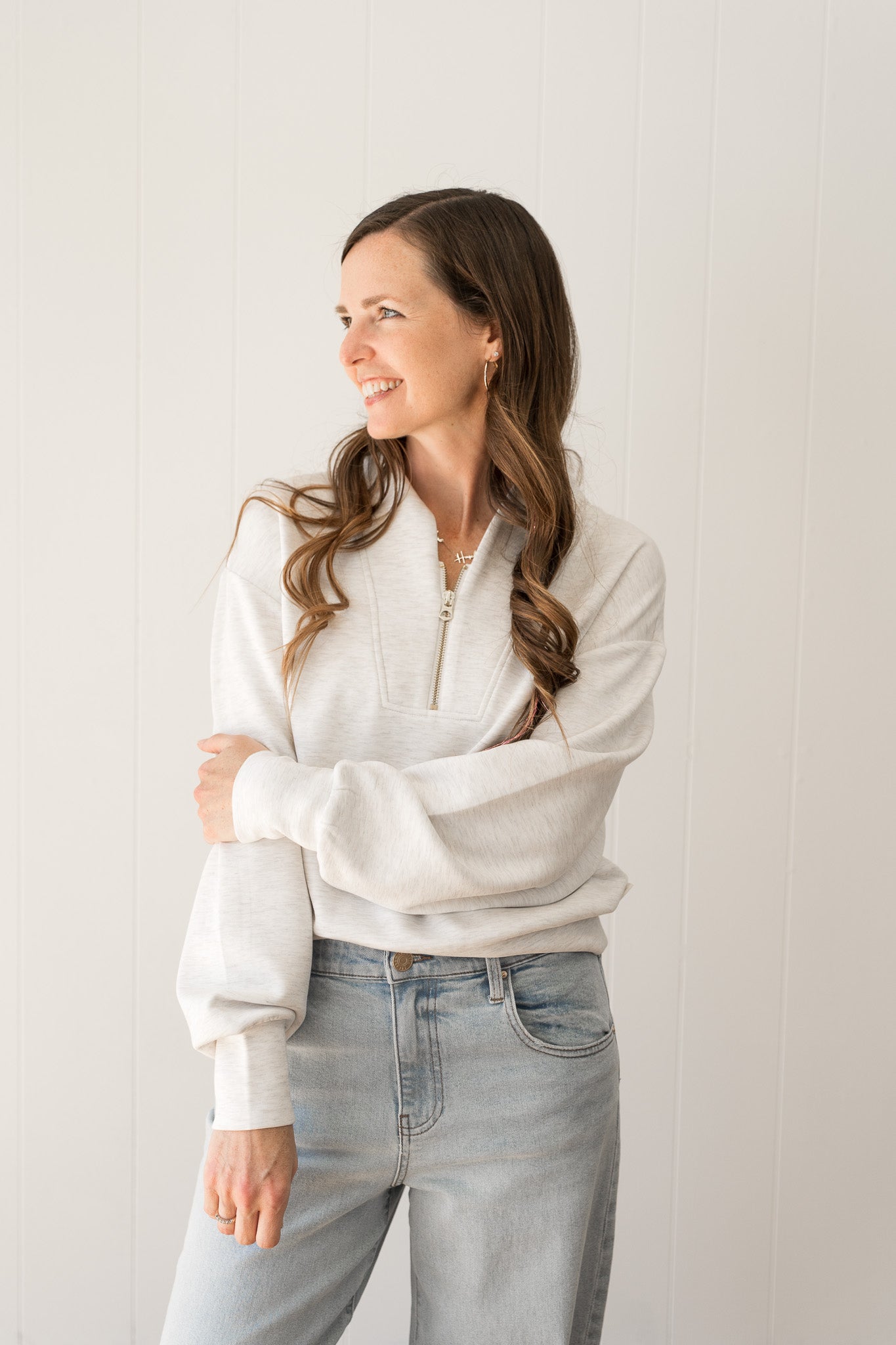 Davidson Sweat- Ivory Marl