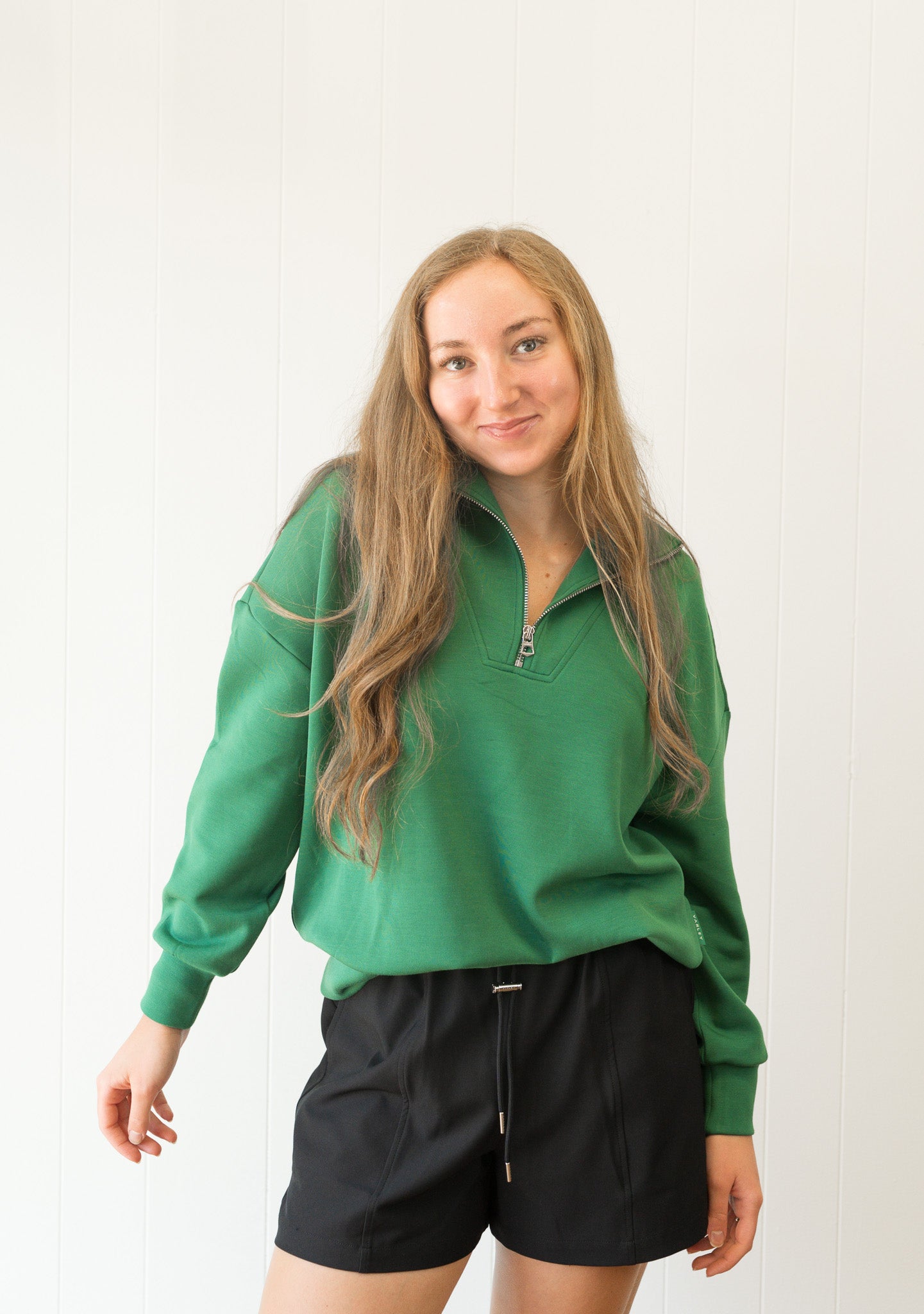 Hawley Half Zip Sweat- Verdant Green