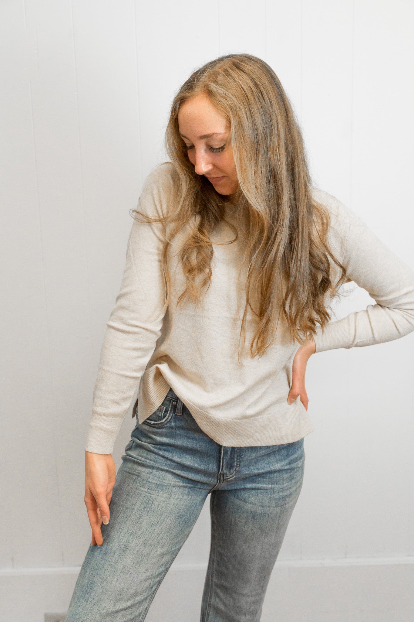 Lorraine Sweater- Ecru Melange