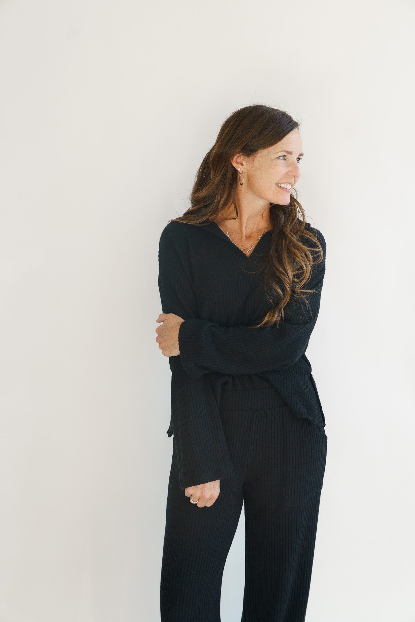 Shea Collared Pullover- Black