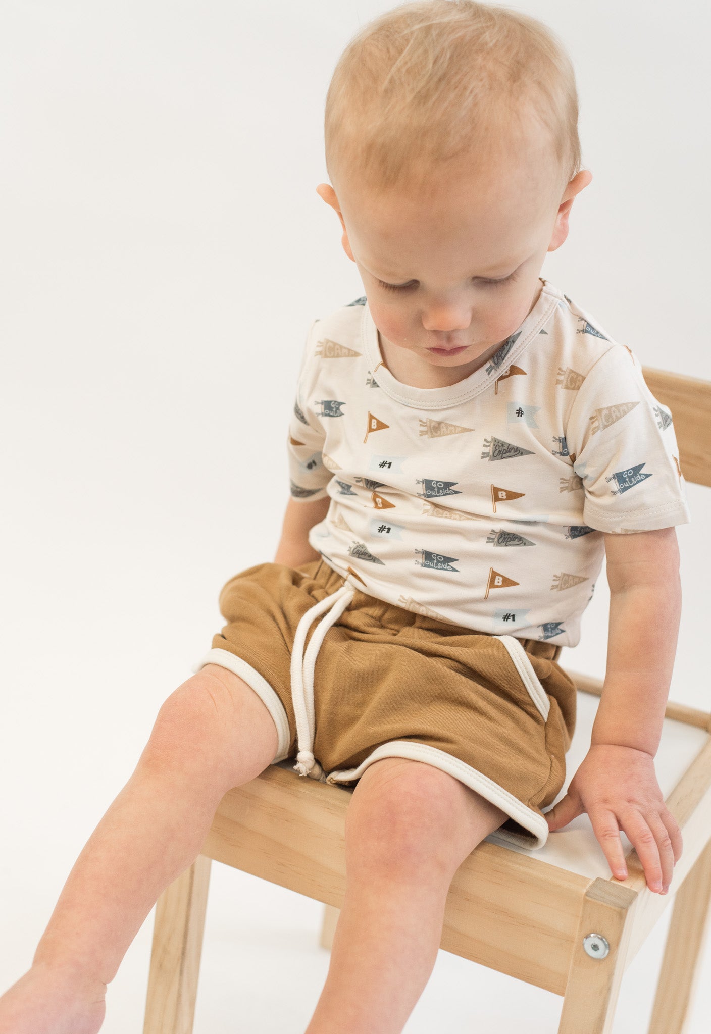 Kid's Retro Shorts- Toffee