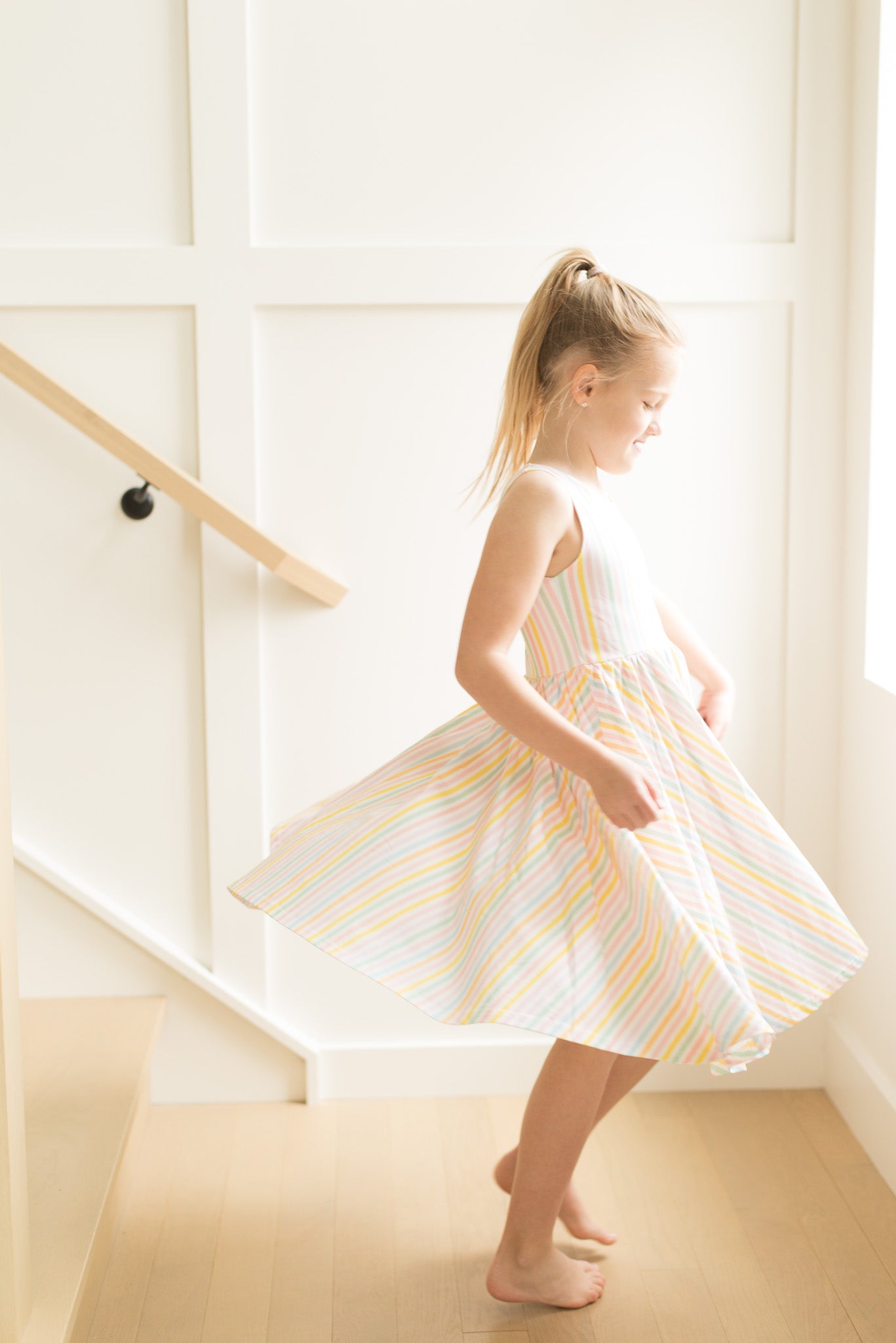 Tank Dress in Pastel Stripe