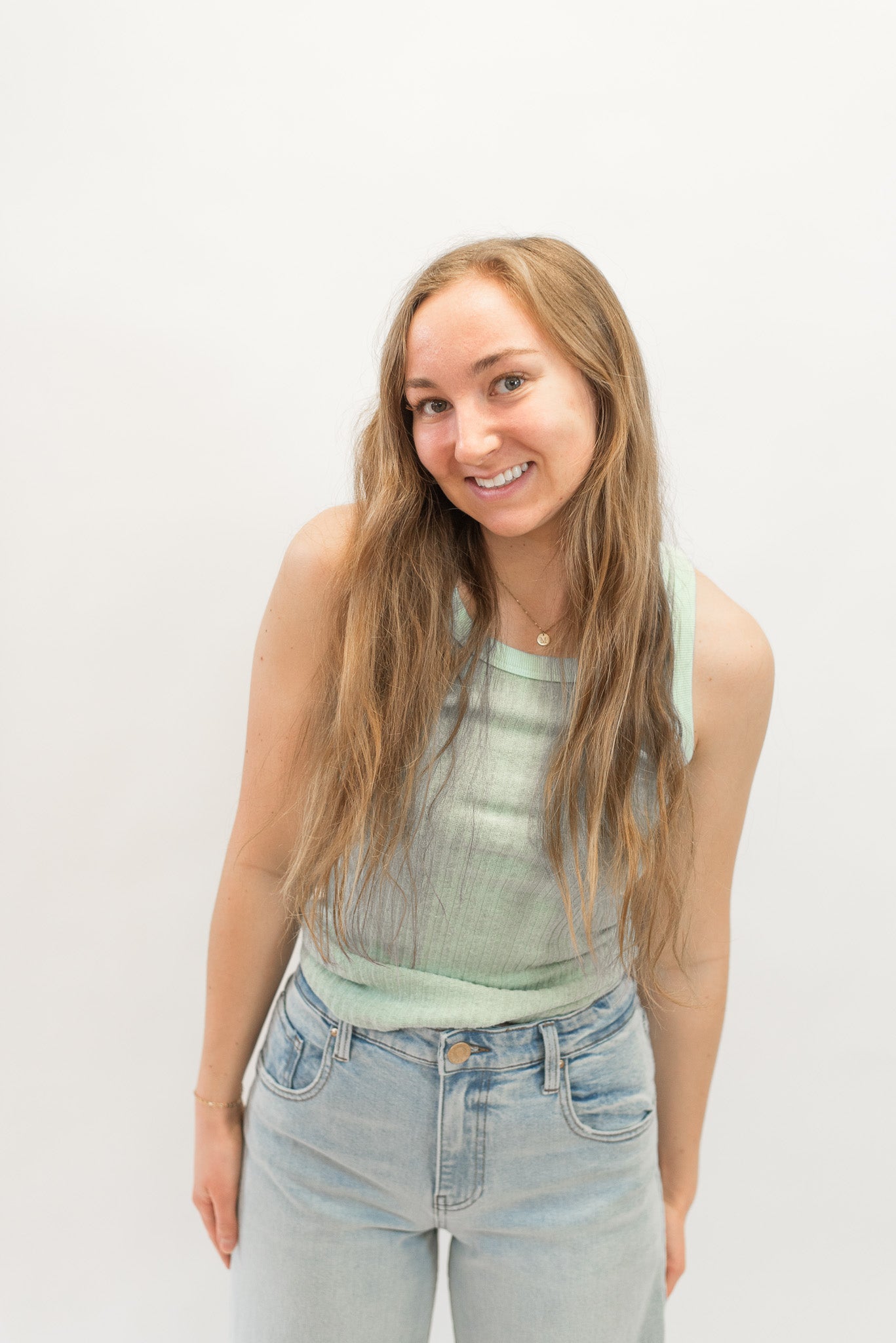 Cooper Sweater Rib Tank- Mint