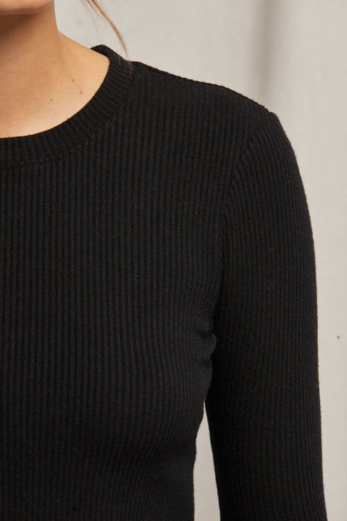 Rowe Rib Long Sleeve Ribbed Crew