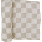 Taupe Checkered Muslin Swaddle Blanket - Lulie