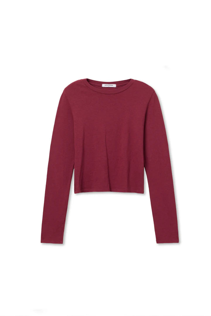Jamie Recycled Cotton Long Sleeve- Dark Burgundy