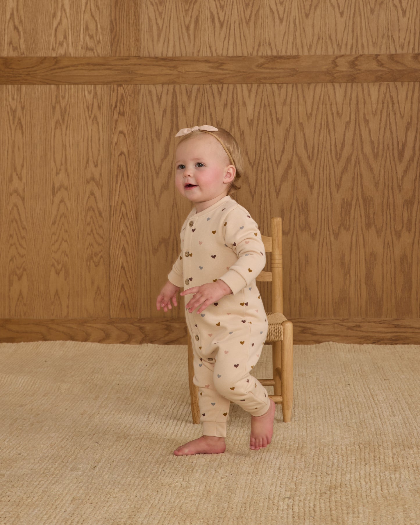 Button Down Jumpsuit- Hearts