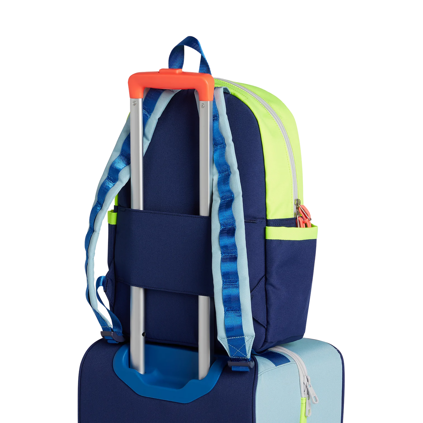 Kane Kids Travel Backpack- Navy/Neon - Lulie