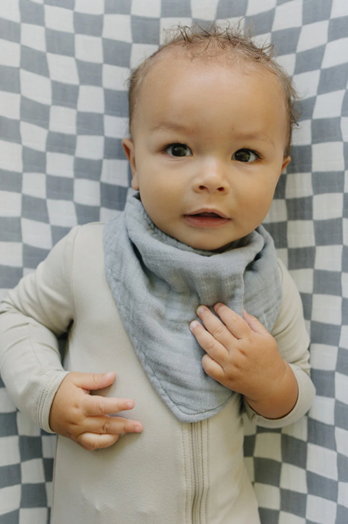 Dusty Blue Muslin Bib