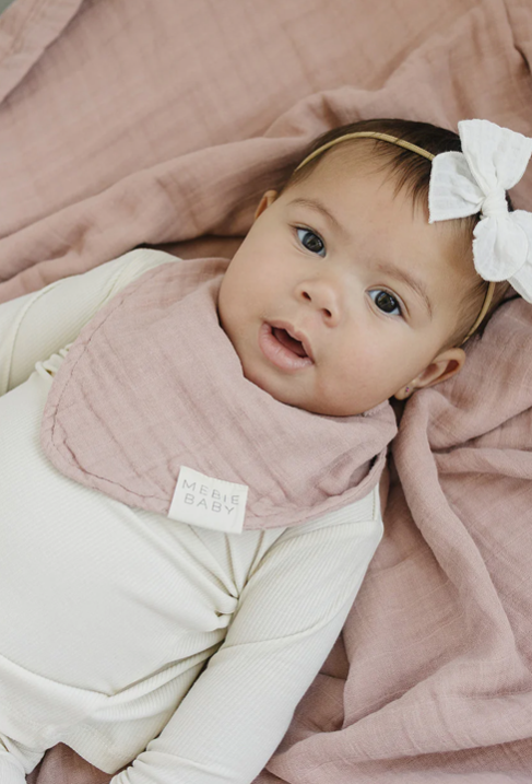 Dusty Rose Muslin Bib