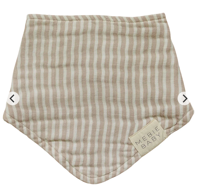 Taupe Stripe Muslin Bib