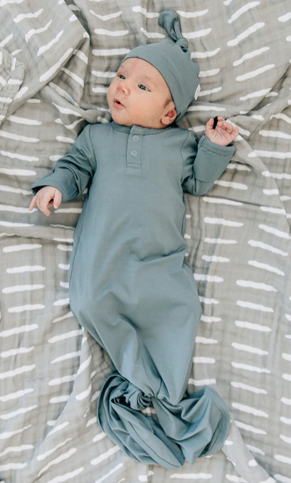 Dusty Blue Bamboo Knot Gown