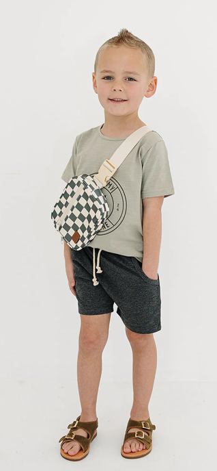 Green Checkered Mini Fanny Pack
