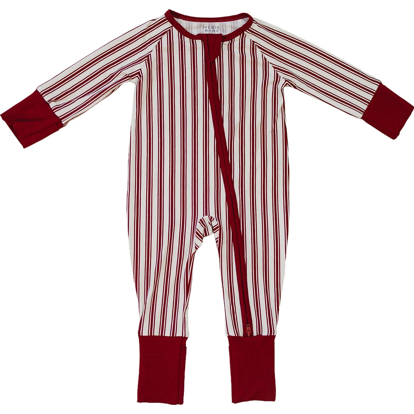 Red Stripes Bamboo Zipper