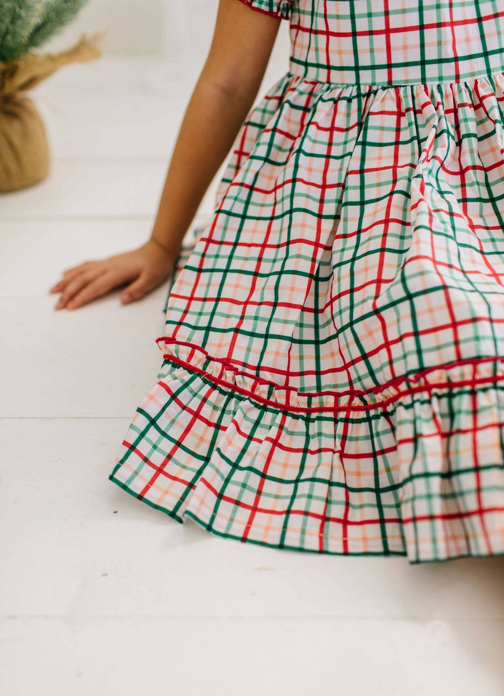 Aura Poplin Dress- Holiday Plaid