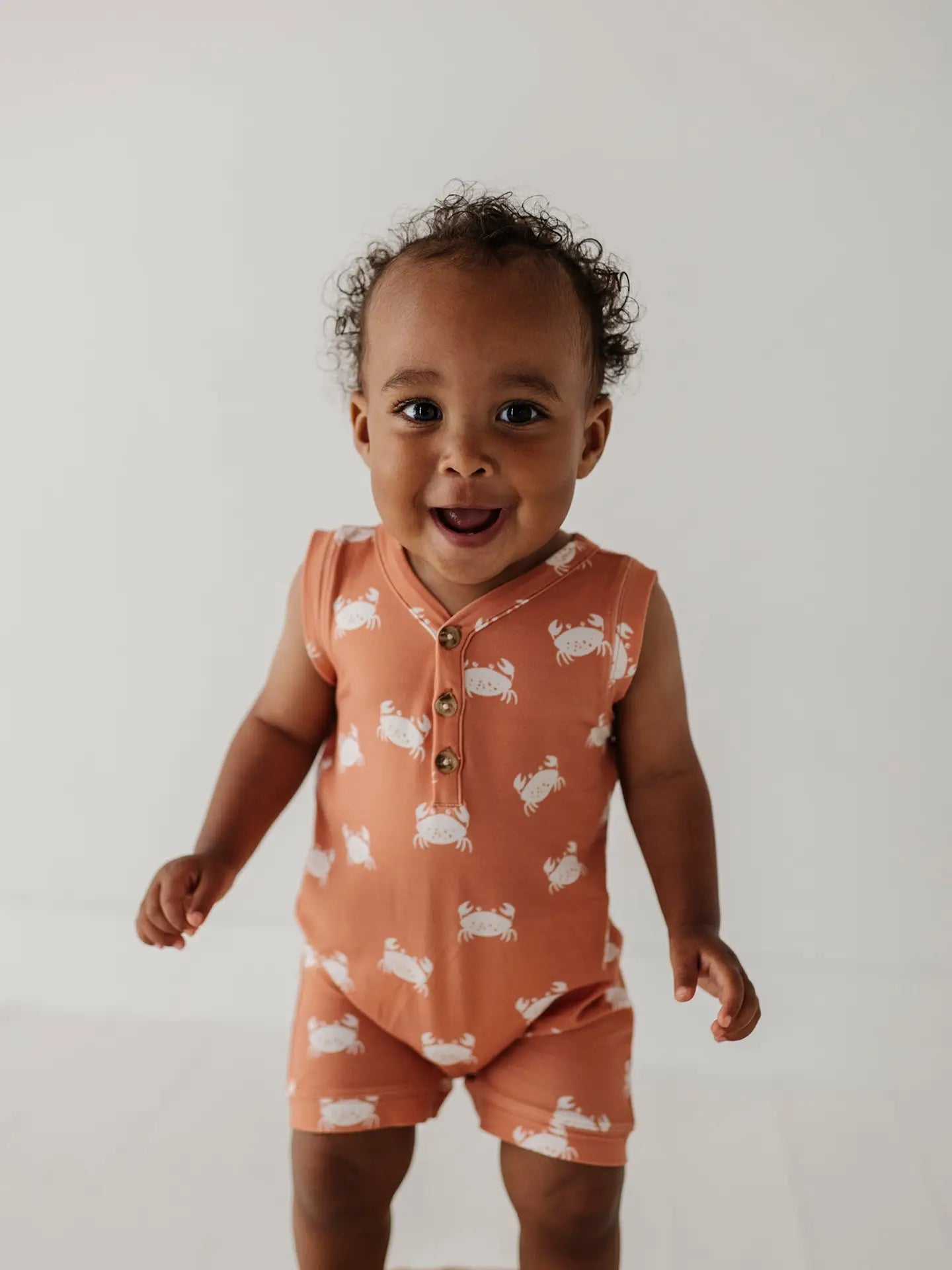 Sleeveless Romper- Crab