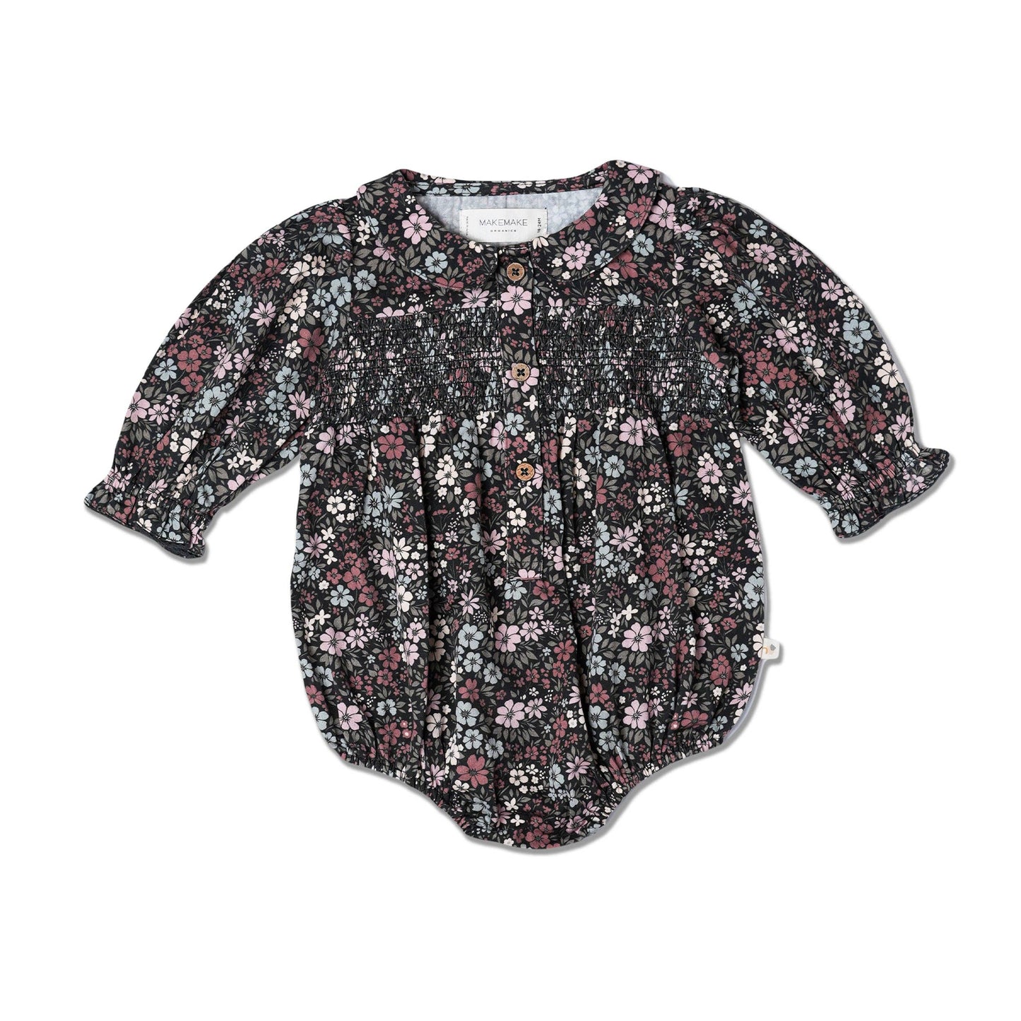 Organic Smocked Bubble Romper - Bohemian Floral