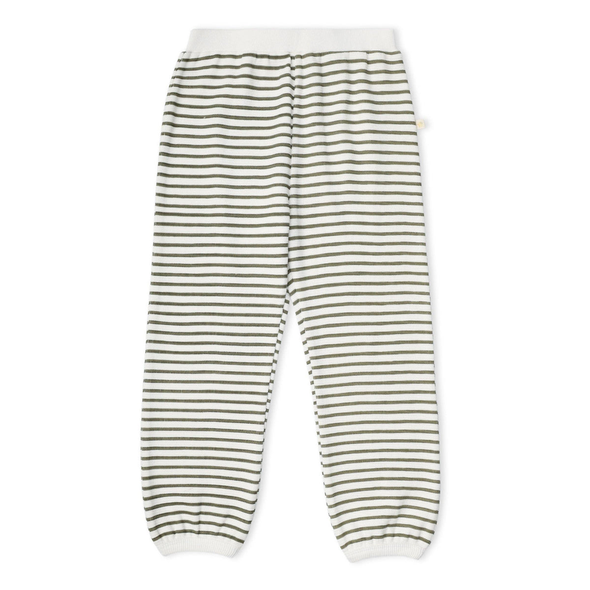 Organic Tee & Pant Slouch Set - Olive Stripes