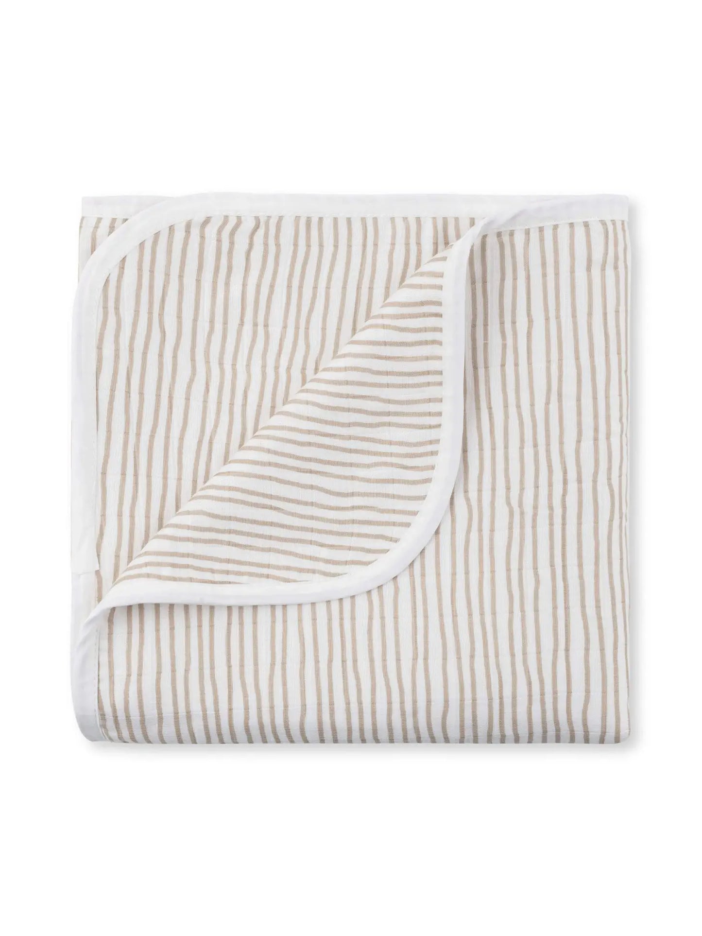 Sandy Taupe Wave Quilt Blanket - Lulie