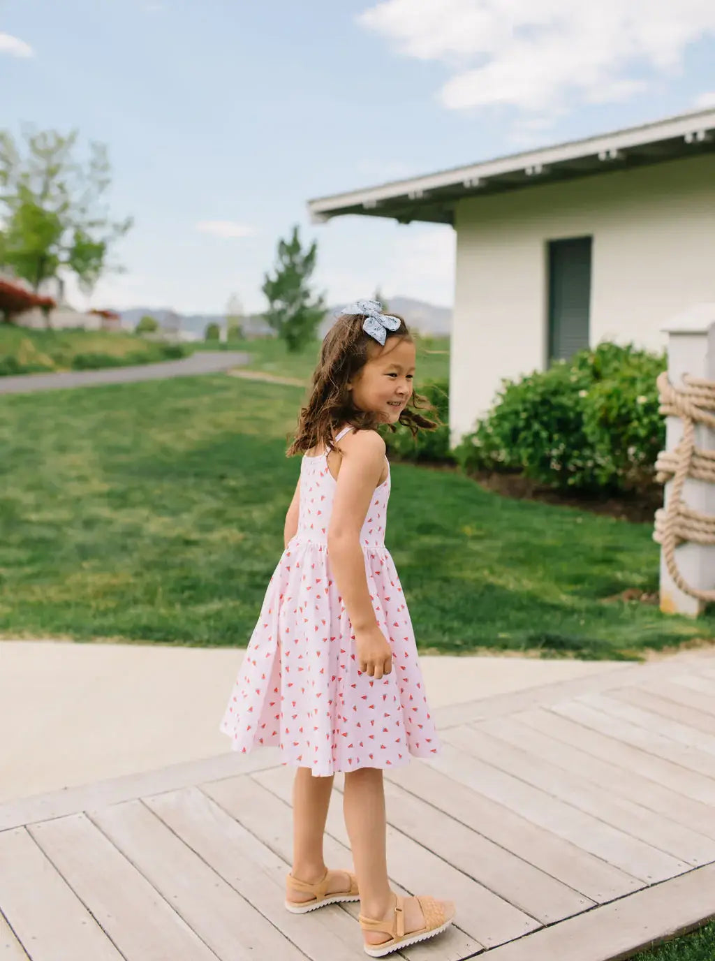 Camila Dress in Watermelon | Girls Twirl Dress