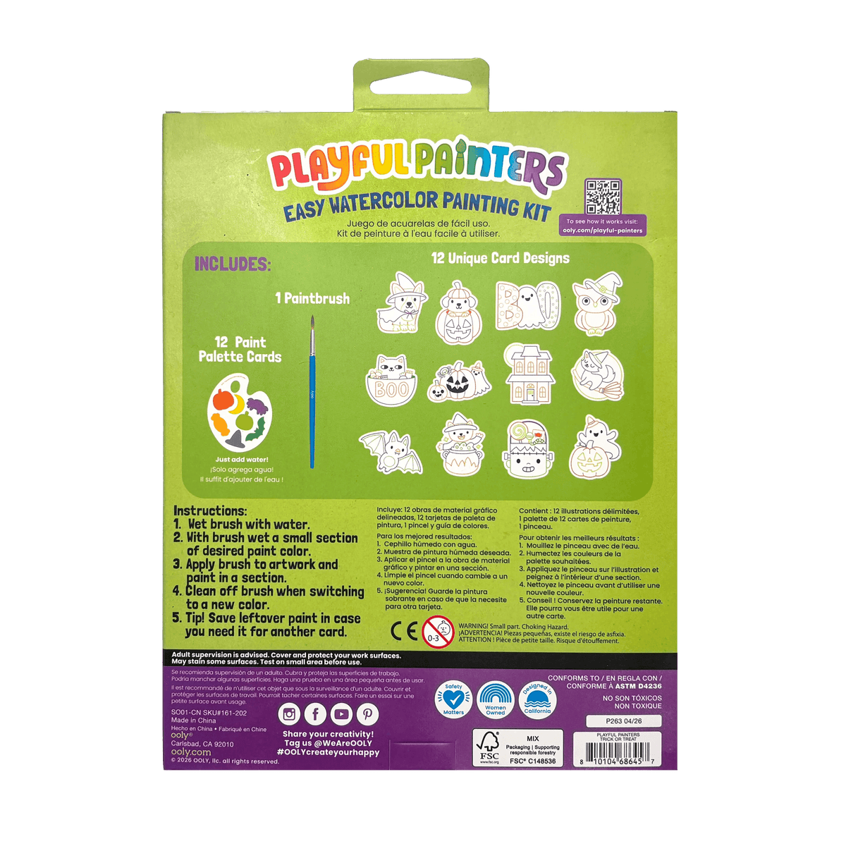 Playful Painters Easy Watercolor Painting Kit - Trick or Treat