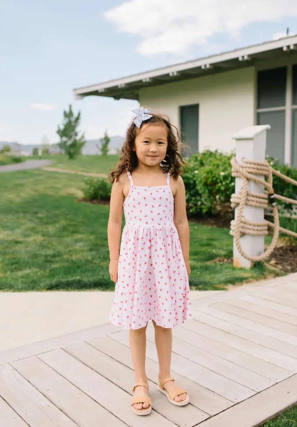 Camila Dress in Watermelon | Girls Twirl Dress